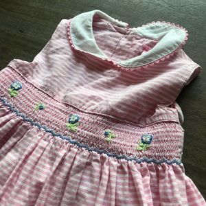 Easter Dress with smocking trimmed in Rick rack.
